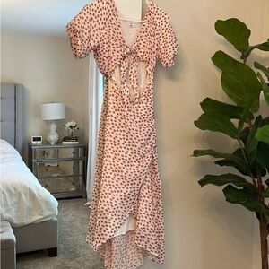 Vici - Aleeza Printed High Low Wrap Maxi Dress